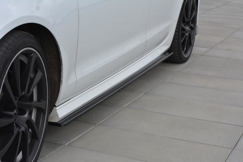 Zijskirts Diffusers Audi S6 / A6 S-Line C7 FL Glanzend Zwart
