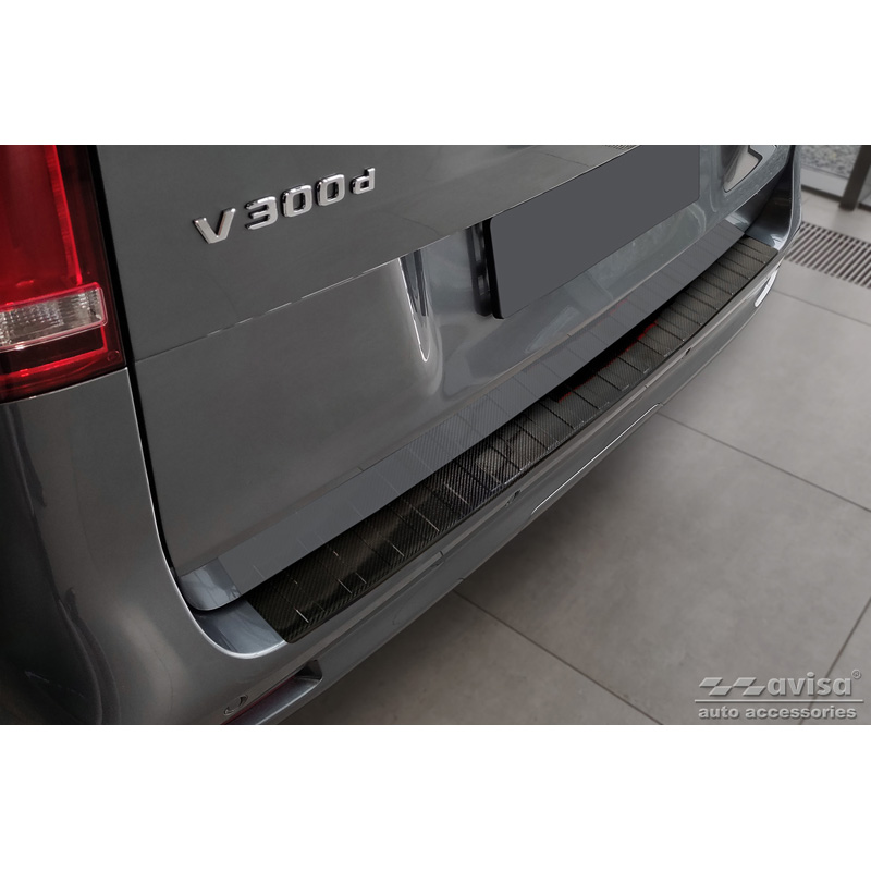 Real 3D Carbon Rear bumper protector  Mercedes Vito / V-Class 2014-2019 & Facelift 2019- 'Ribs'
