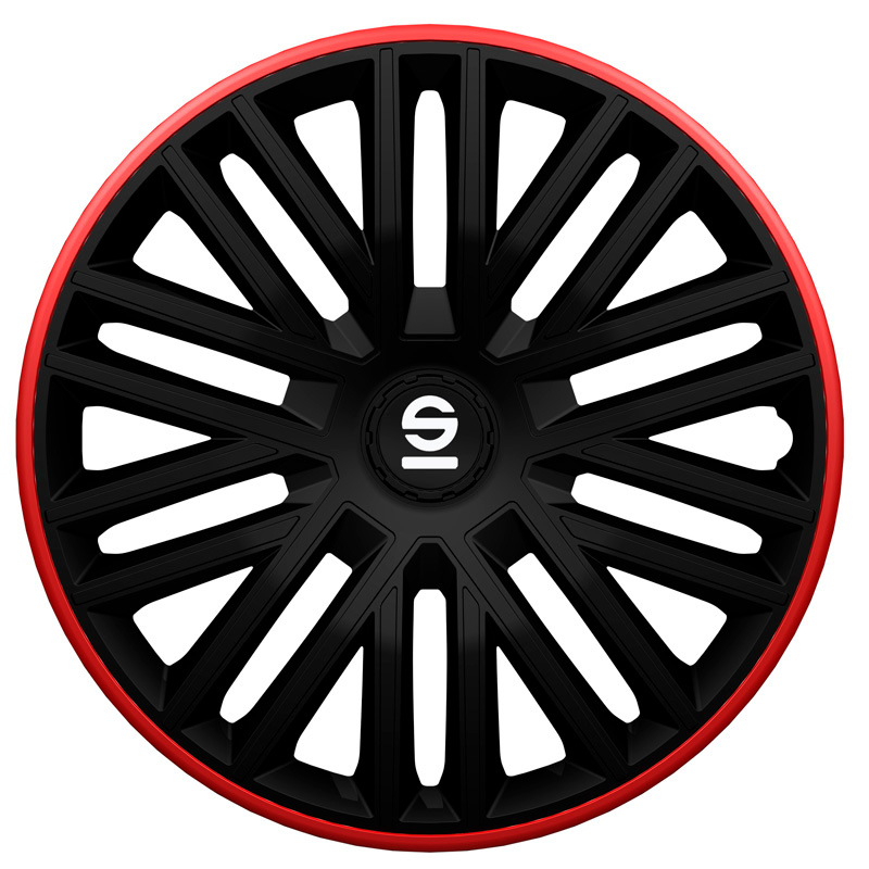 Sparco Wheel Covers Bergamo - 16-inch - Black/Red - Set of 4 pieces