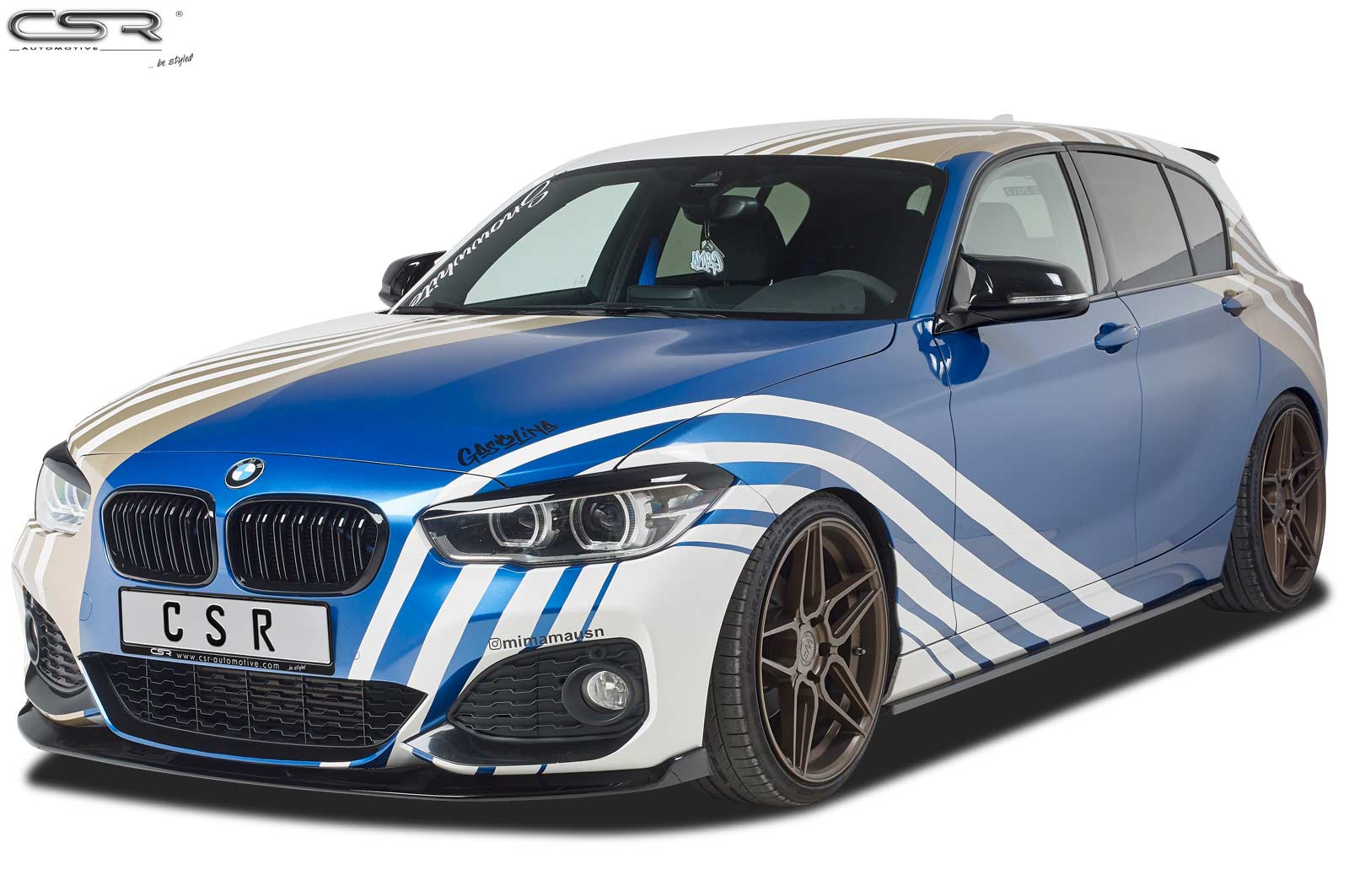 Koplampspoiler BMW 1er F20 / F21 CSR Glans Zwart