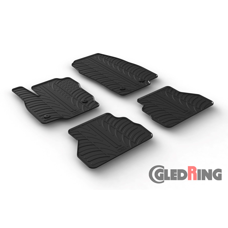 Rubber car mats set  Ford B-Max Facelift 2015- (T profile 4-pieces + mounting clips)