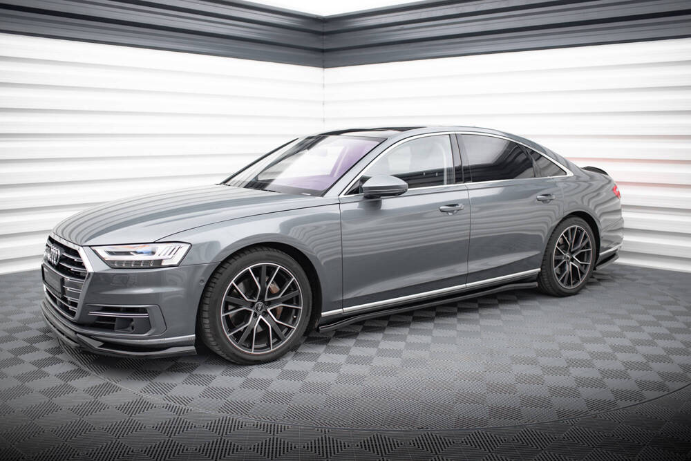 Zijskirts Audi A8 D5 Maxton Glans Zwart