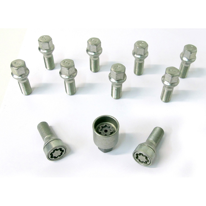 H&R Wheel bolt Set Taper-Head M14x1.25 - Length 31mm - 10 pcs. - incl. wheel-locks