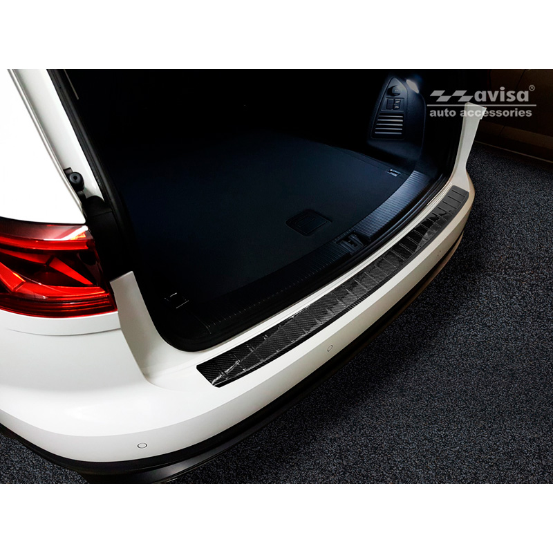 Echt 3D Carbon Achterbumperprotector  Volkswagen Touareg (CR7) 2018- Incl. Facelift