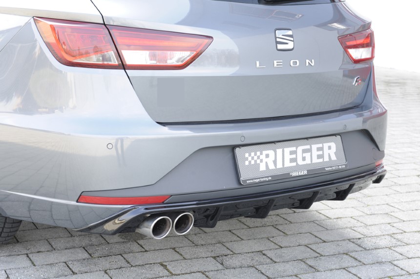 Diffuser Seat Leon F5 FR Rieger dubbele uitlaat links 5 dr. ST glans zwart