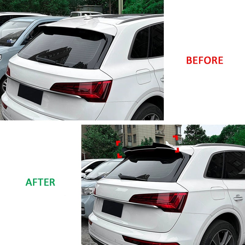 Roof spoiler (Spoiler Cap)  Audi Q5 (FY) S-Line/SQ5 2017-2025 (ABS Glossy Black)