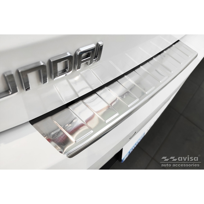 RVS Achterbumperprotector  Hyundai i20 III 5 deurs 2020-2023 & FL 2023- 'Ribs' (2-delig)