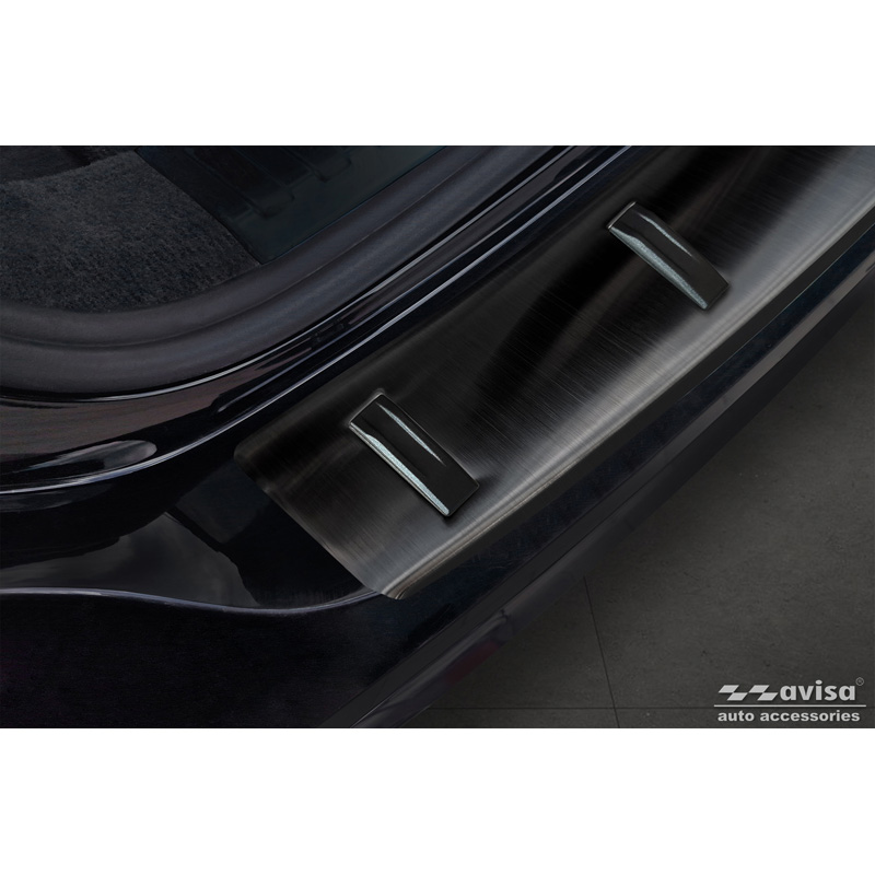 Black Stainless Steel Rear bumper protector  Audi A6 (C8) Avant incl. S-Line 2023- 'STRONG EDITION'
