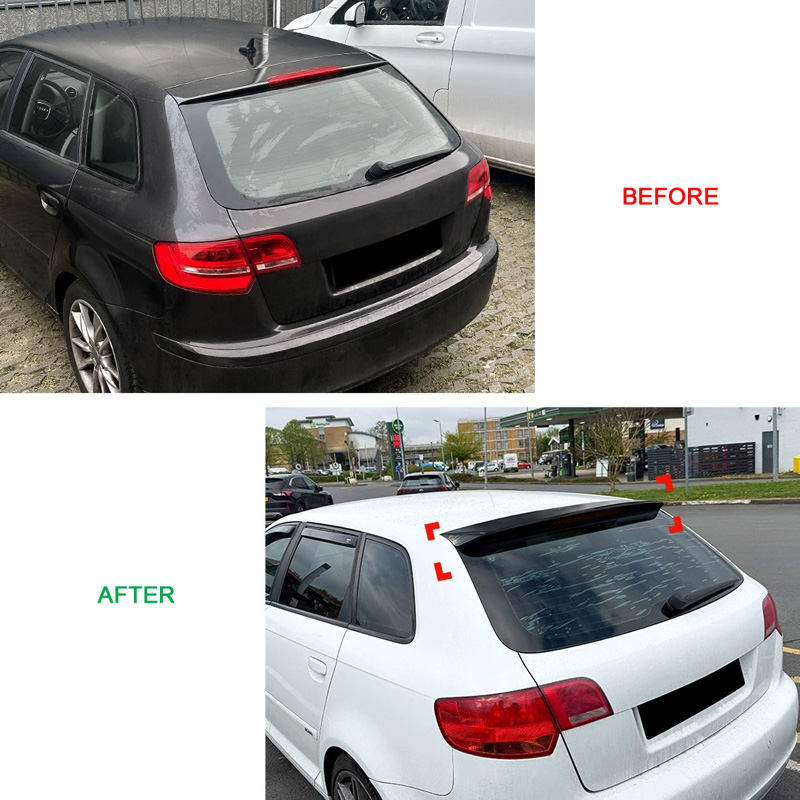 Dakspoiler  Audi A3 (8P) Sportback 2004-2012 (ABS Glanzend zwart)