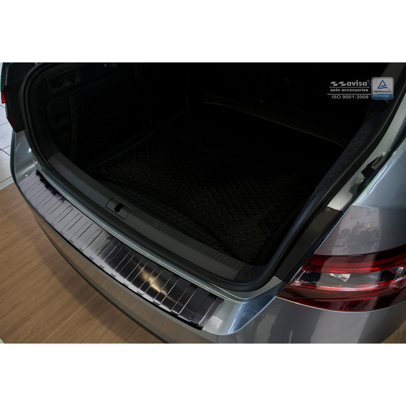 Zwart RVS Achterbumperprotector  Skoda Superb 3V Liftback 2015- 'Ribs'