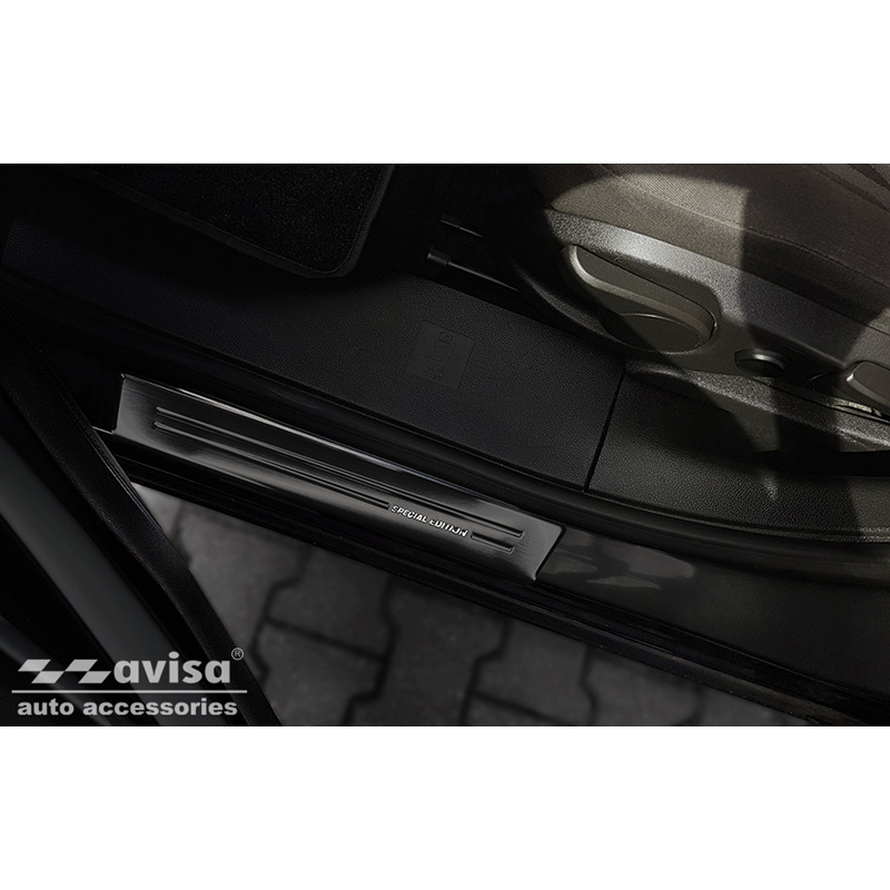 Black Inox door sill protectors  Opel Zafira 2012-2019 - 'Special Edition' - 4-pieces