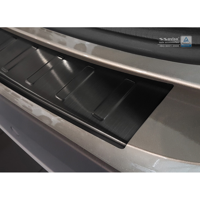 Black Stainless Steel Rear bumper protector  BMW X1 E84 2012-2015 'Ribs' excl. M-package