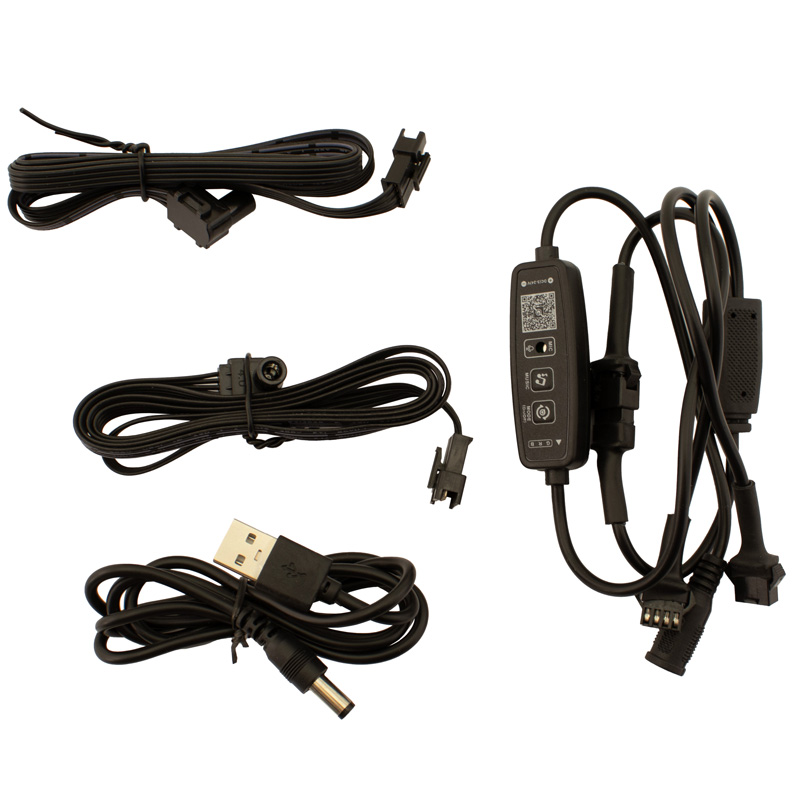 2-Delige Multi-Color LED Interieur Sfeerverlichting met App Bediening & 5-meter Optical Fiber