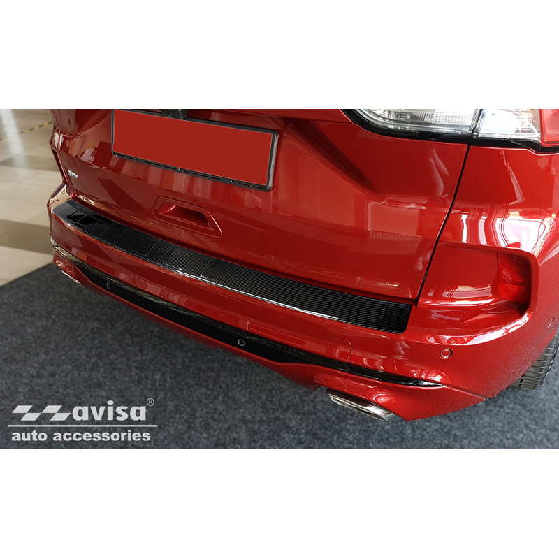 Echt 3D Carbon Achterbumperprotector  Ford Kuga III ST-Line/Vignale/Hybrid 2019-2024 & FL 2024- 'Ribs'