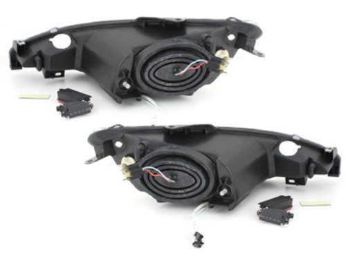 Koplampen Peugeot 206 98-02 (niet GTI) CCFL angel eyes zwart