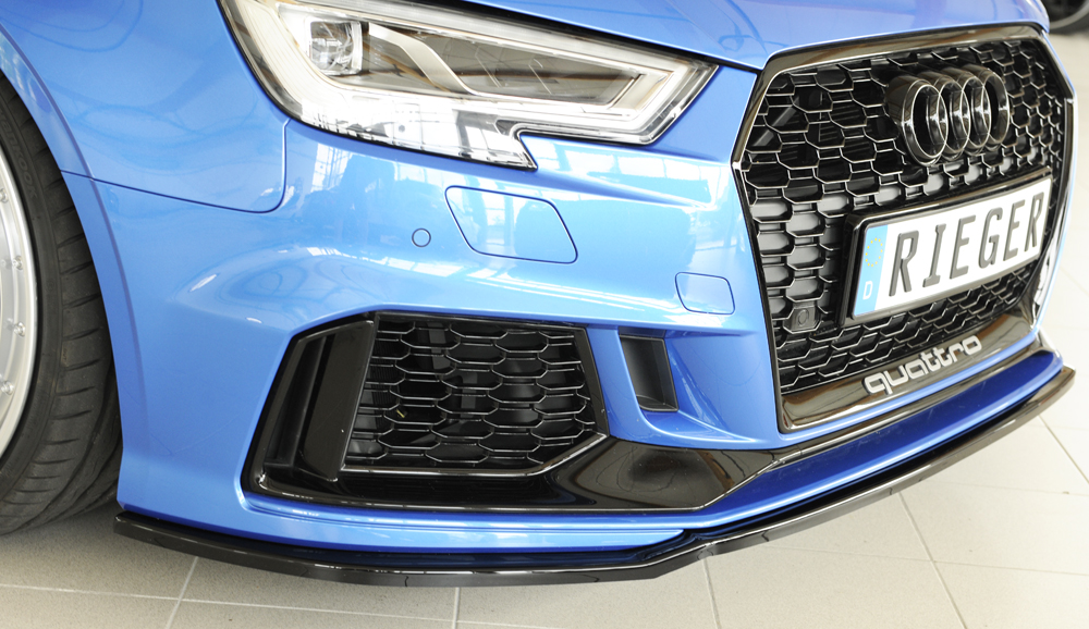 Voorspoiler Rieger Glossy black Audi RS3 8V 2017-