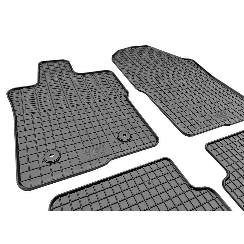 Rubber car mats set  Volkswagen Amarok 2022- & Ford Ranger II 2022- (4-pieces + fixing system)