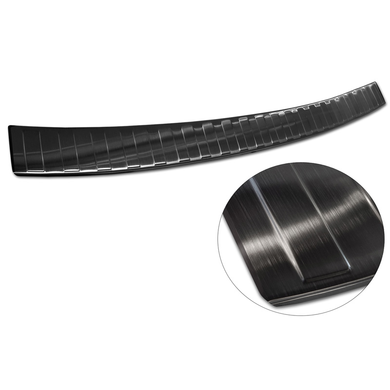 Black Stainless Steel Rear bumper protector  Skoda Karoq Facelift 2022- + Sportline Facelift 2022-  'Ribs'