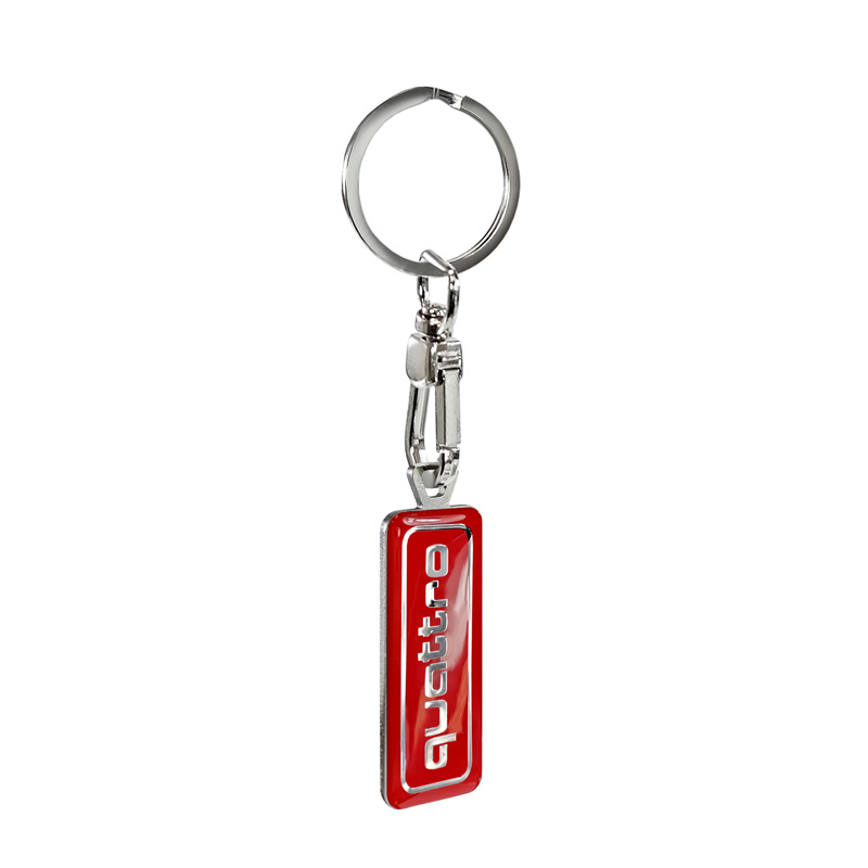 RVS sleutelhanger - 'Quattro' Rood