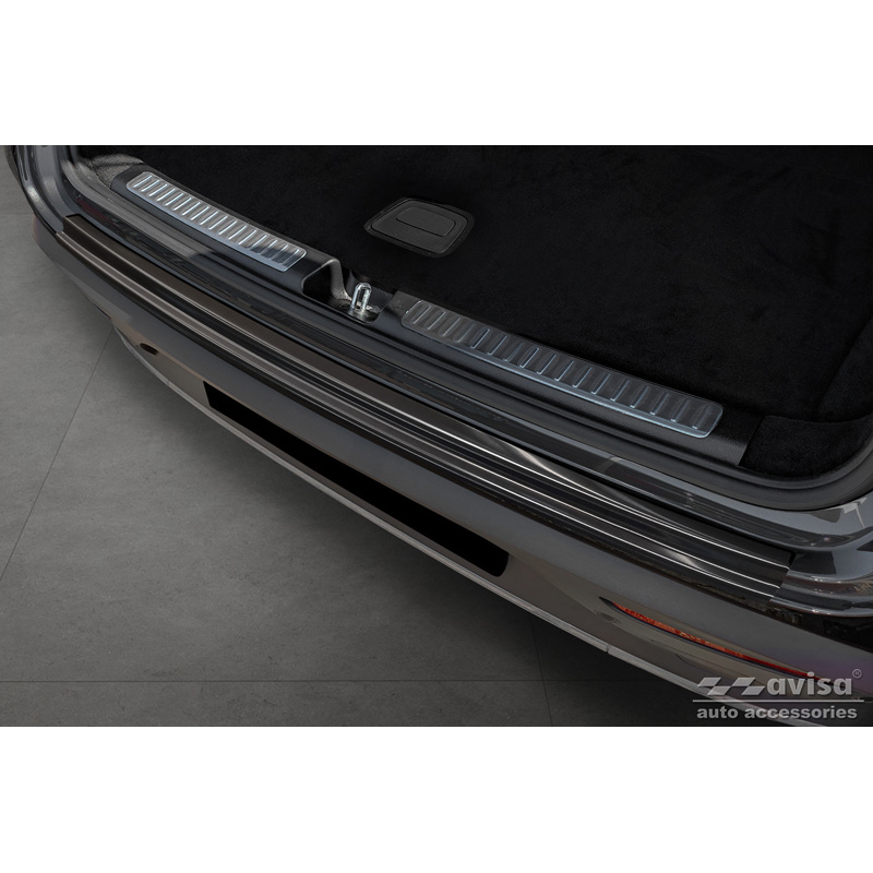 Black Stainless Steel Rear bumper protector  Mercedes EQC (N293) 2019- 'Ribs'