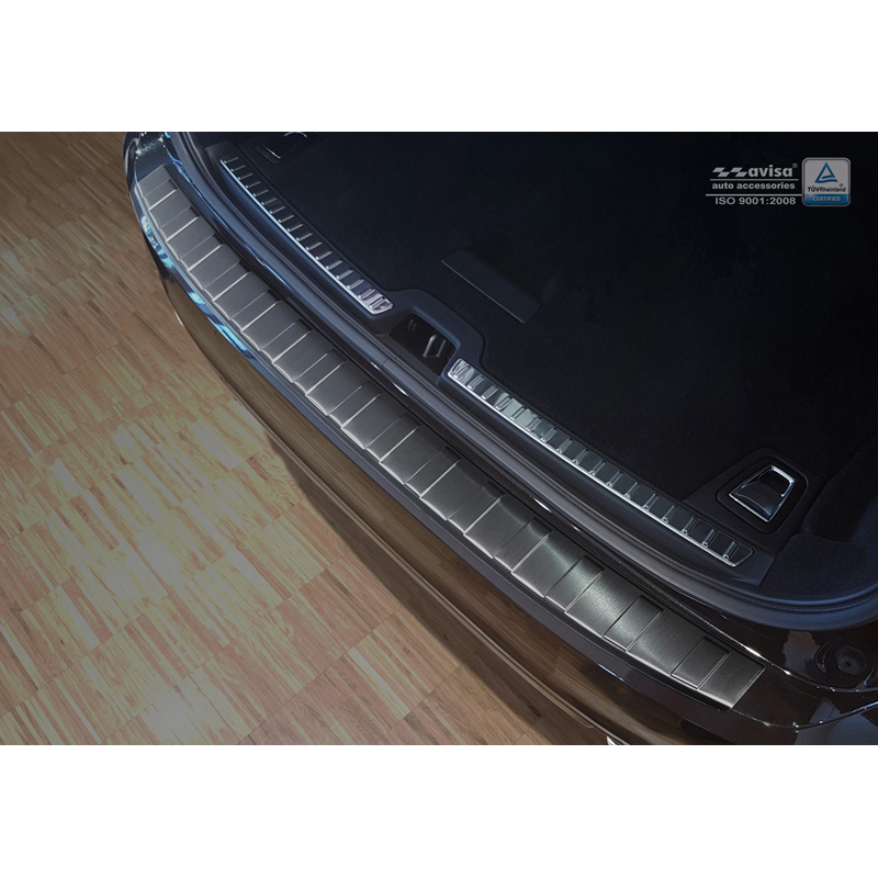 Black Stainless Steel Rear bumper protector  Volvo V90 9/2016- 'Ribs'