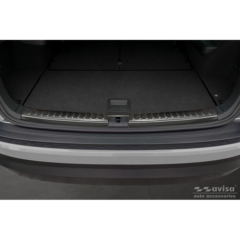Zwart RVS Binnenste Achterbumperprotector  Skoda Kodiaq 2017-2021 & Facelift 2021-2024 'Ribs'