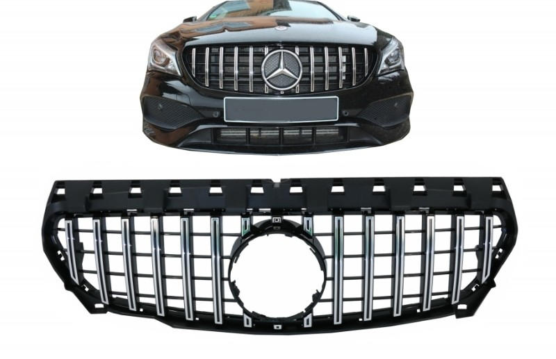 Grill Mercedes CLA C117 13-16 Chroom Zwart GT Look