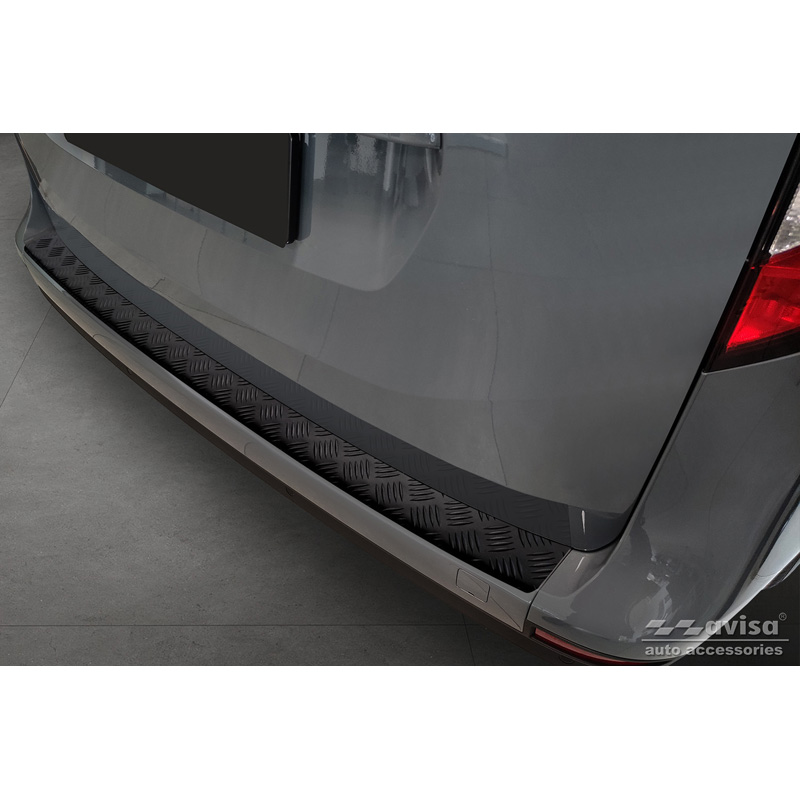 Matt Black Aluminum Rear bumper protector  Mercedes Citan (W420) Box/Tourer 2021- 'Riffled Plate'