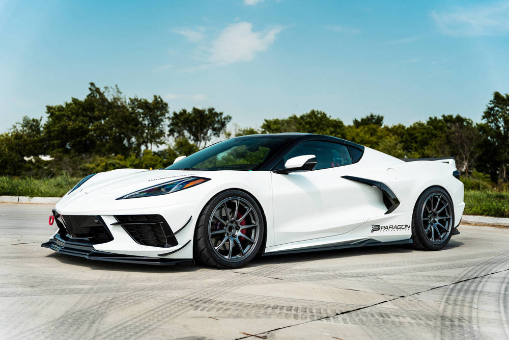 Zijskirts Chevrolet Corvette C8 Maxton Glans Zwart