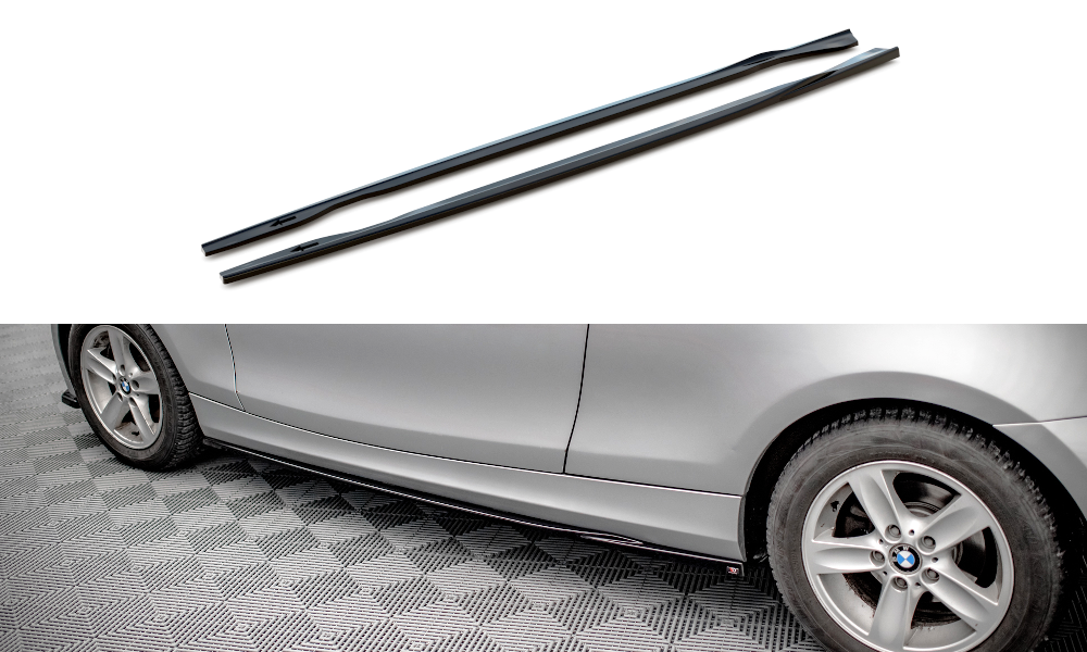 Zijskirts BMW 1 Serie E87 FL Maxton Glans Zwart