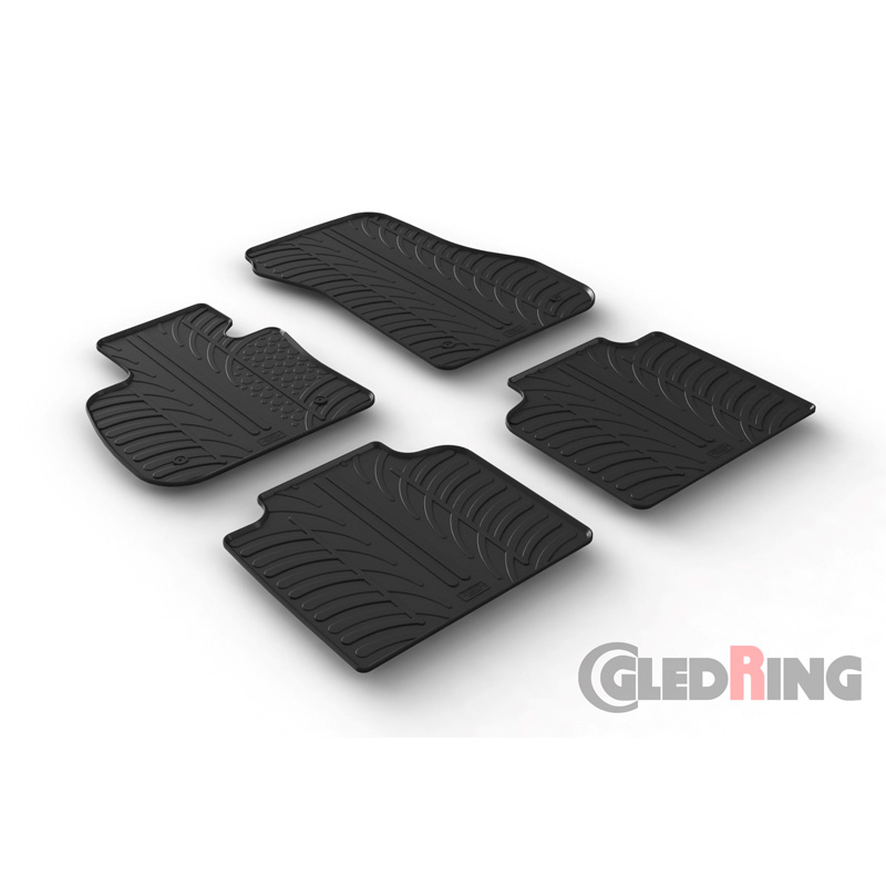 Rubber car mats set  BMW 2-Series F46 Gran Tourer 2015- (T profile 4-pieces + mounting clips)
