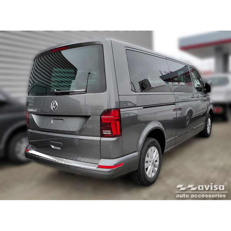 RVS Achterbumperprotector  Volkswagen Caravelle T6 2015- & FL 2019- (met achterklep) 'Ribs'