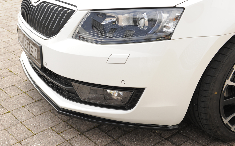Voorspoiler Skoda Octavia 5E 2013-2017 Zwart Glans Rieger