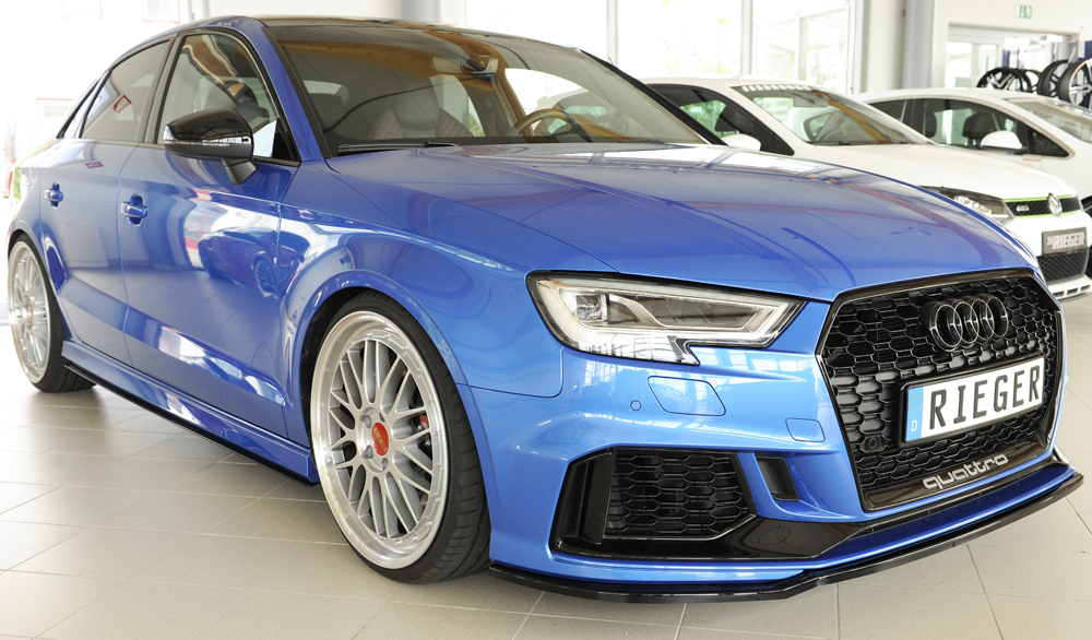 Voorspoiler Rieger Glossy black Audi RS3 8V 2017-