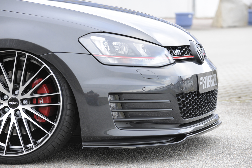 Voorspoiler Volkwagen Golf GTI/GTD 2013-2016 Zwart Glans Rieger