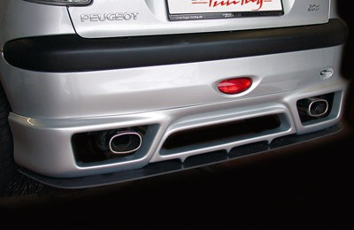 Achterbumper Diffusor Peugeot 206 grote achterbumper Rieger