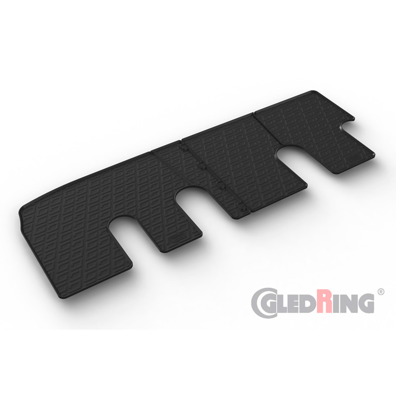 Gledring Rubber car mats set  Fiat Talento 2016- / Renault Trafic 2014-2019 / Opel Vivaro 2014-2019 / Nissan NV300 2016- (Bus) (2nd row) (G profile 2-pieces + mounting clips)