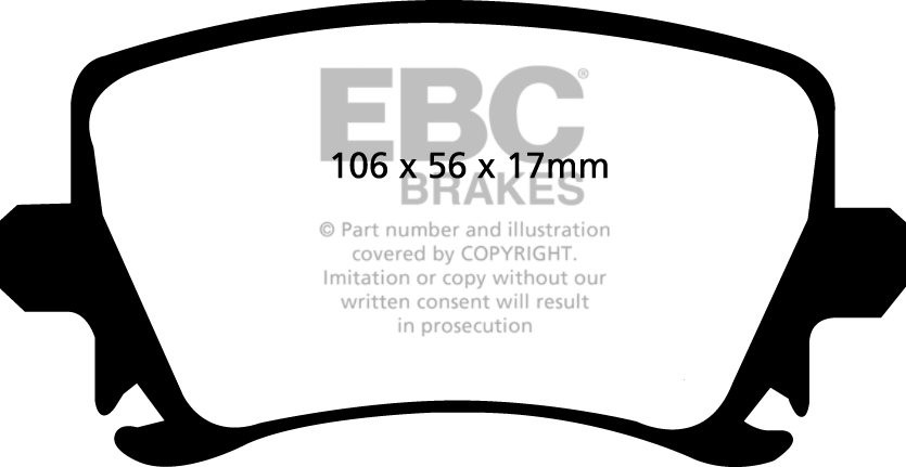 EBC Brakes VW Touran 1.9 TD 2003-2010 Remblokken achterzijde