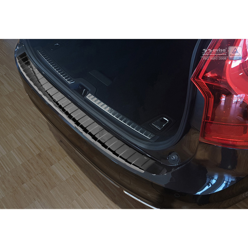 Black Mirror Stainless Steel Rear bumper protector  Volvo V90 9/2016- 'Ribs'