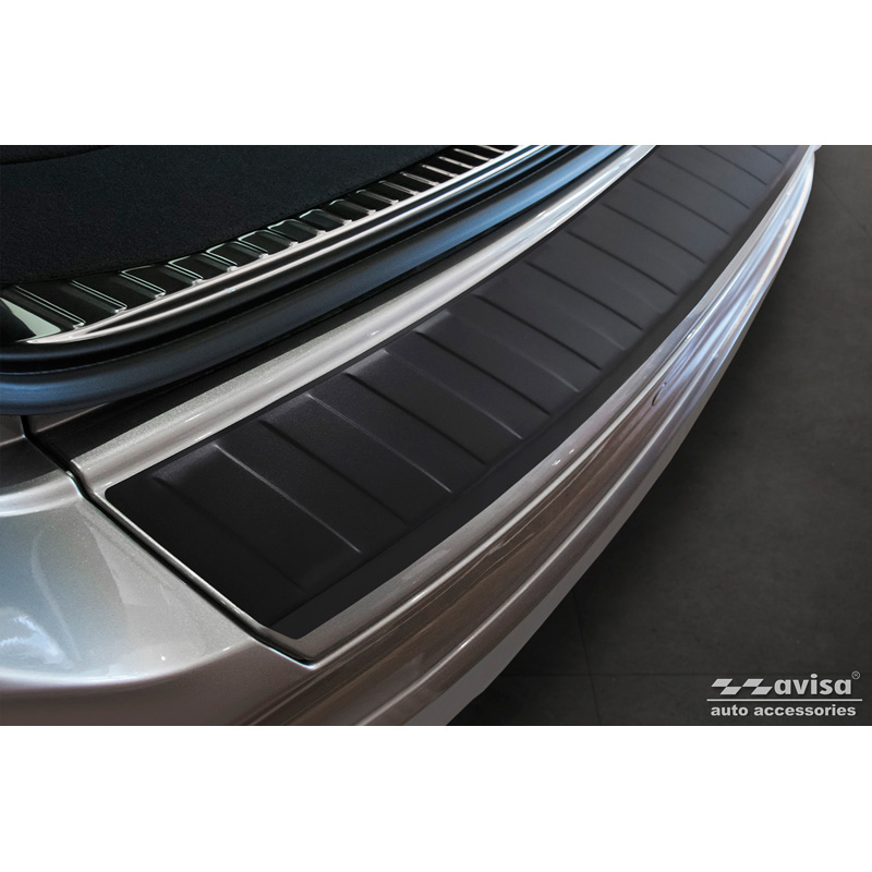 Matzwart RVS Achterbumperprotector  Volvo XC60 Facelift 2013-2017 'Ribs'