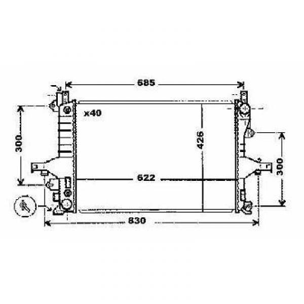 Radiator VOLVO V70/S80 98-07 622x426 2.0/2.4/2.9 +/-AC