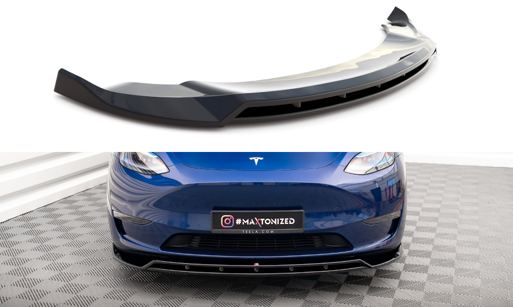 Voorspoiler V.2 Tesla Model Y Maxton Glans Zwart