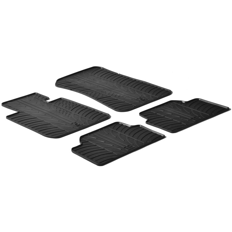 Rubber car mats set  BMW 1 Series E81/E87 3/5 doors 2004-2011 (T profile 4-pieces + mounting clips)