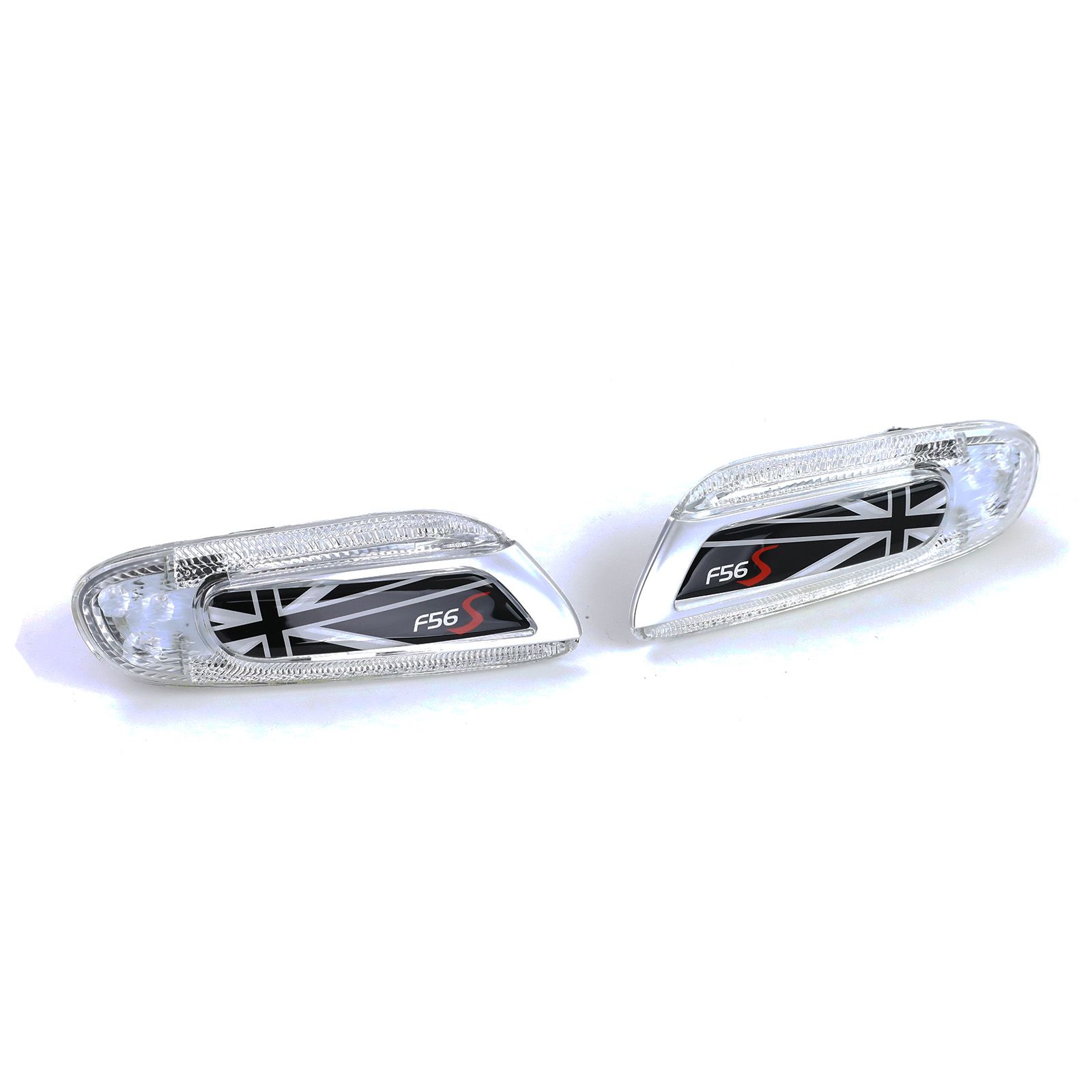 Knipperlichten Mini One/Cooper F55, F56, F57 LED Chroom Zwart Flag