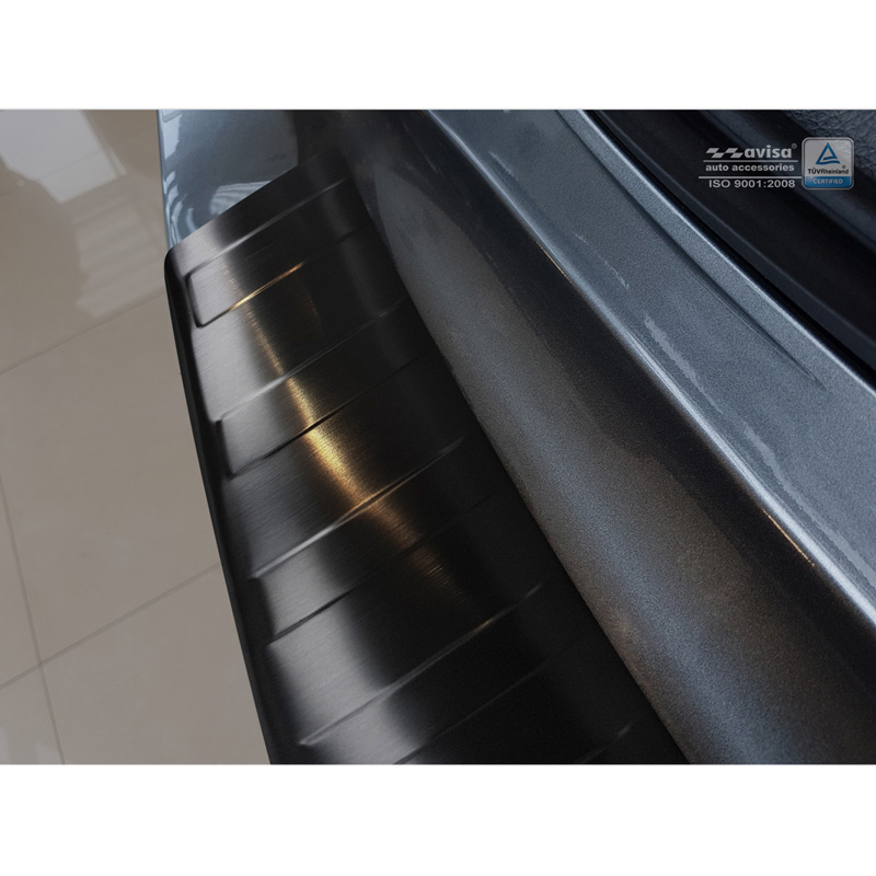 Black Stainless Steel Rear bumper protector  Nissan X-Trail III (T32) Facelift 2017-2021 'Ribs'