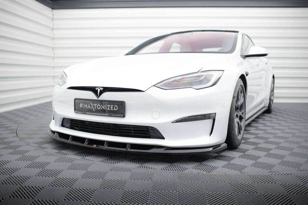 Voorspoiler Tesla Model S Plaid Gloss-Black V3