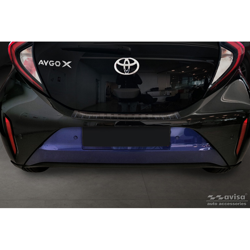 Stainless Steel Rear bumper protector  Toyota Aygo X 2022- 'Ribs'