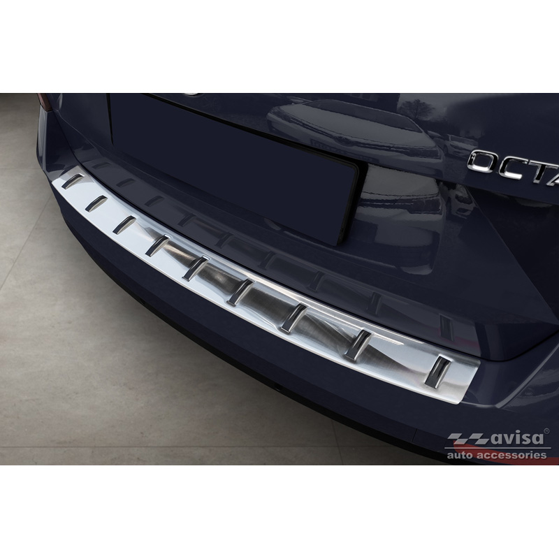 Stainless Steel Rear bumper protector  Skoda Octavia III Combi Facelift 2017-2020 'STRONG EDITION'