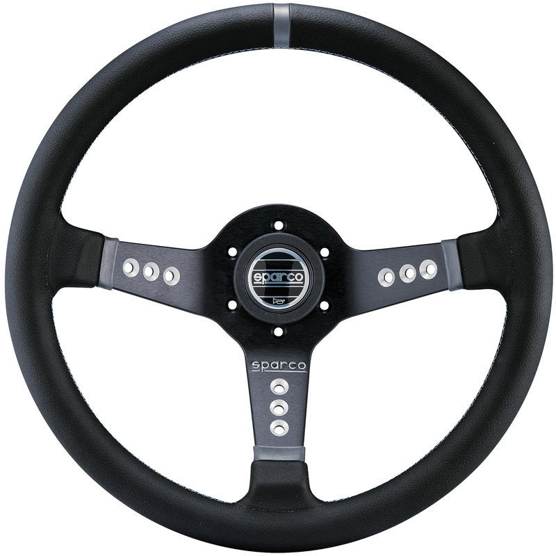Sparco Universeel Sportstuur L 777 - Zwart Leder - Diameter 350mm