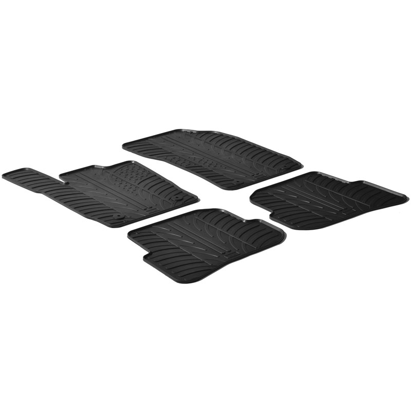 Rubber car mats set  Audi A1 2010-2018 (T profile 4-pieces + mounting clips)